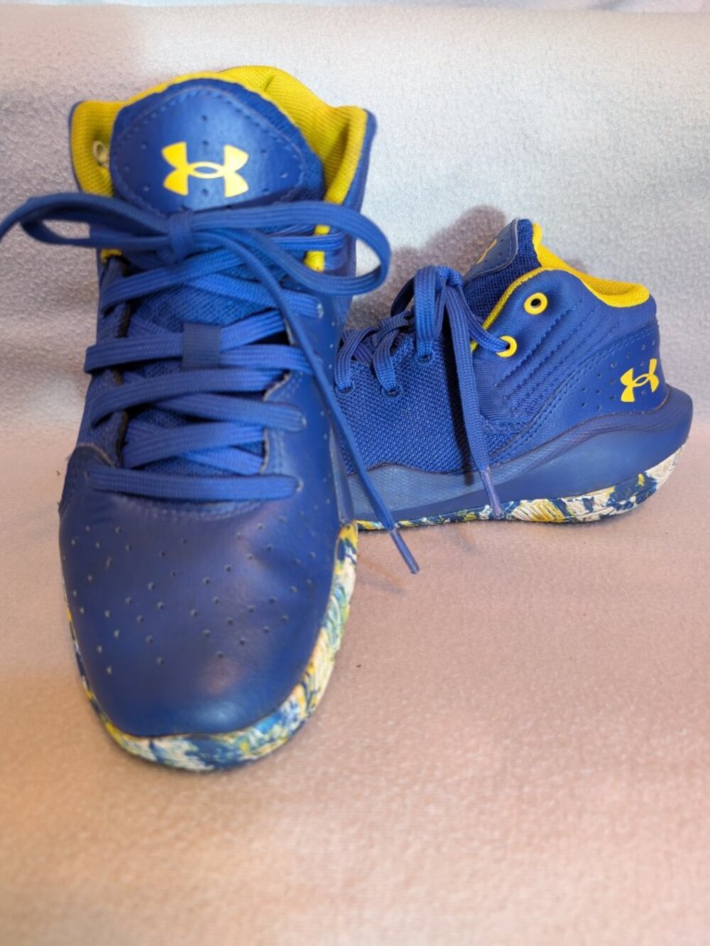 Under Armour blue and yellow Shoes Sneakers Size 2Y